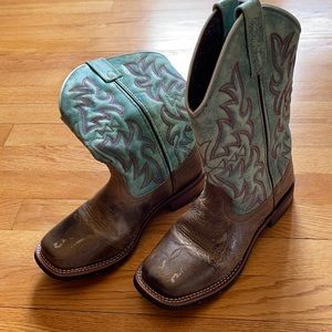 Laredo teal square toe cowboy boots